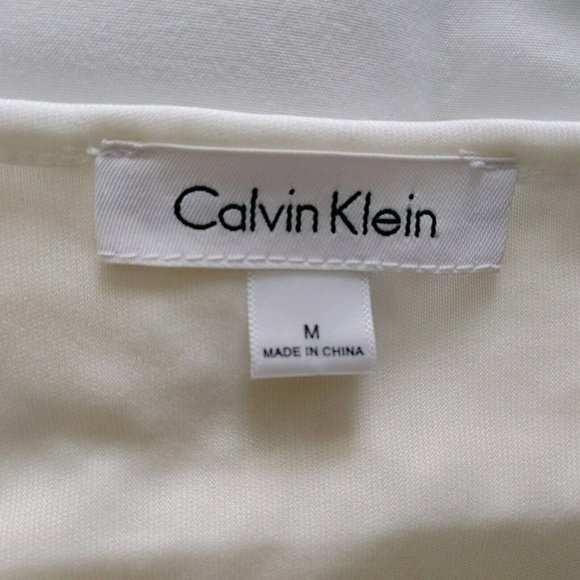 NWOT Calvin Klein Long Sleeve Stretchy Lace Top in Blizzard (Ivory) Size M - Picture 4 of 6